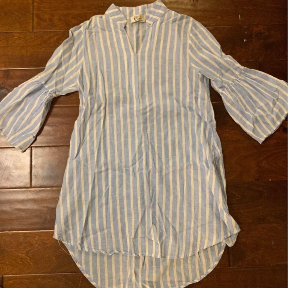 blue and white sundress